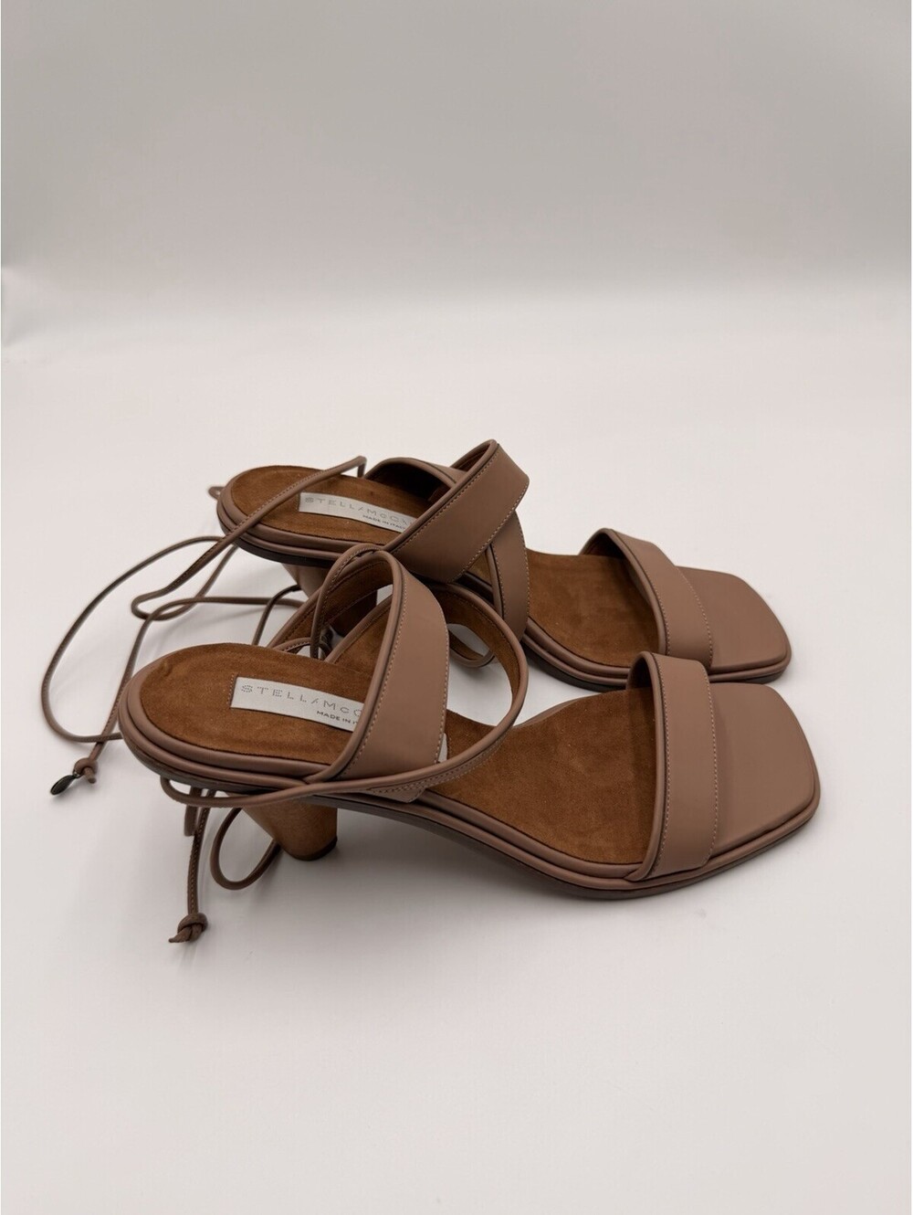 Stella McCartney Piorsoft tie-up block heel sandals Brown Leather Size 38
